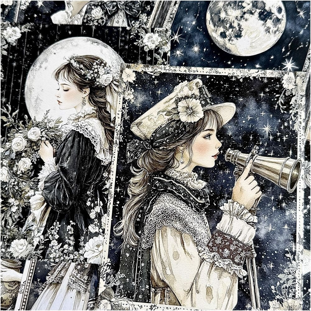 Magic Moon Elf Astronomy Universe Background Paper 20 Sheets 14cm 18cm - ViktaShop