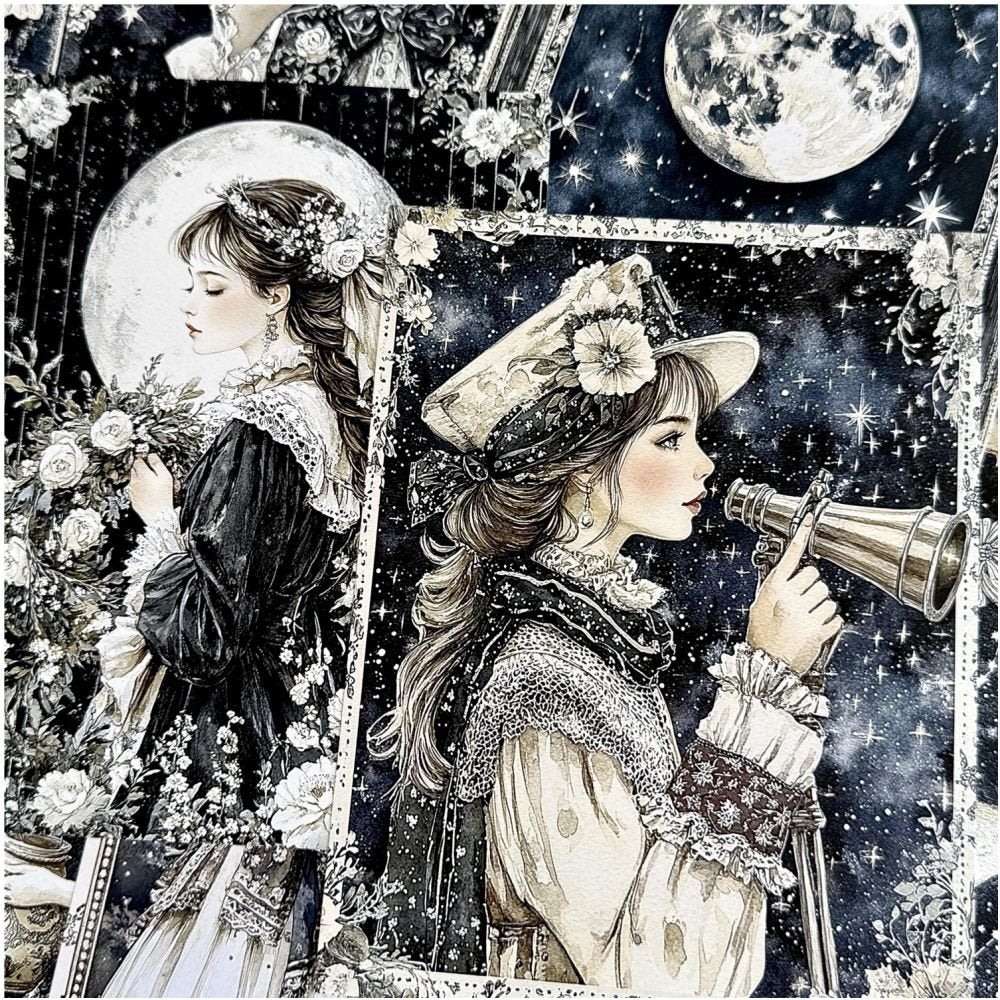 Magic Moon Elf Astronomy Universe Background Paper 20 Sheets 14cm 18cm - ViktaShop