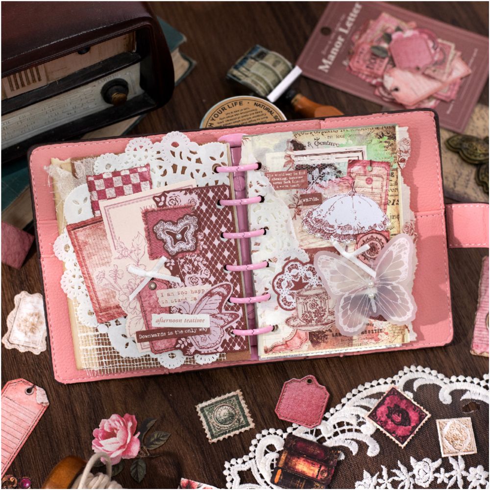 Manor Letter Series Material Paper 30 Sheets 6 Designs - ViktaShop