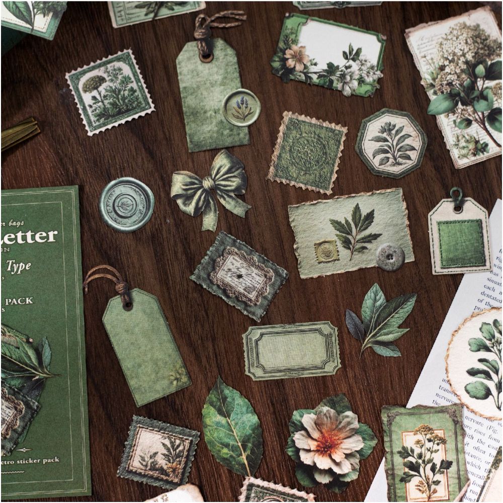 Manor Letter Series Material Paper 30 Sheets 6 Designs - ViktaShop