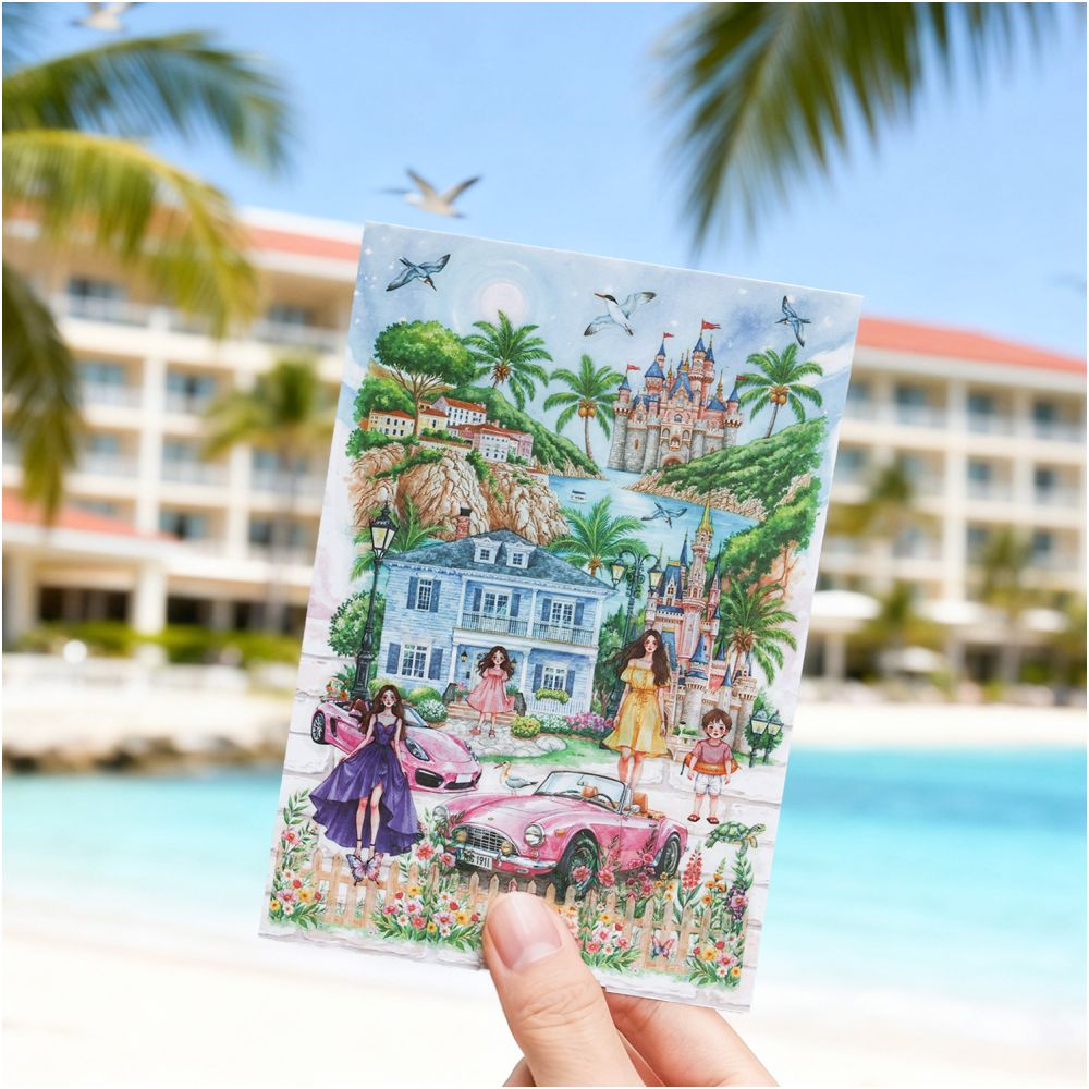 Midsummer Miniature Scenery PET Stickers 4 sheets 4 designs - ViktaShop