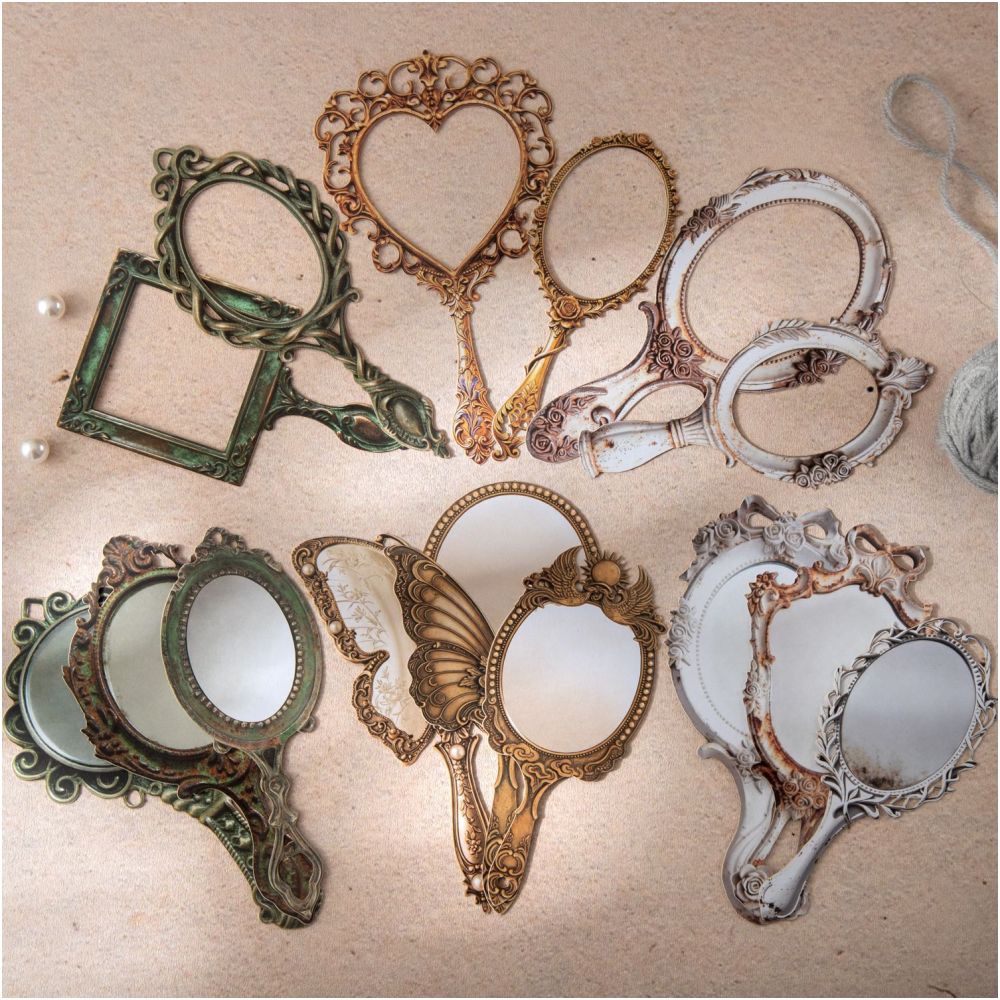 Mirror Reflection Series Retro Hard Card Stickers 10 Pcs 6 Styles - ViktaShop