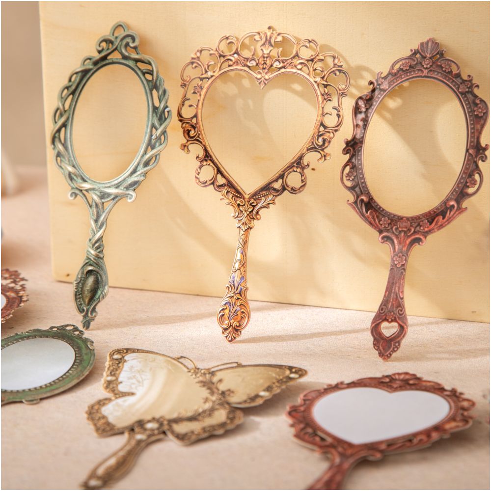 Mirror Reflection Series Retro Hard Card Stickers 10 Pcs 6 Styles - ViktaShop