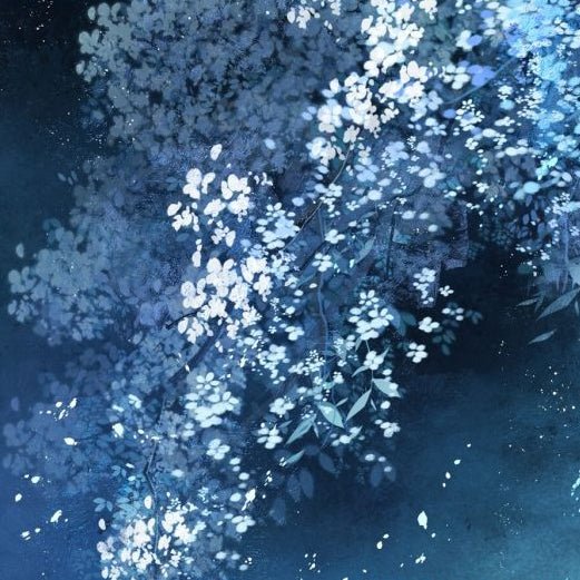 Moon Bright Flowers Large Background PET Tape 10,5cm x 1m - ViktaShop