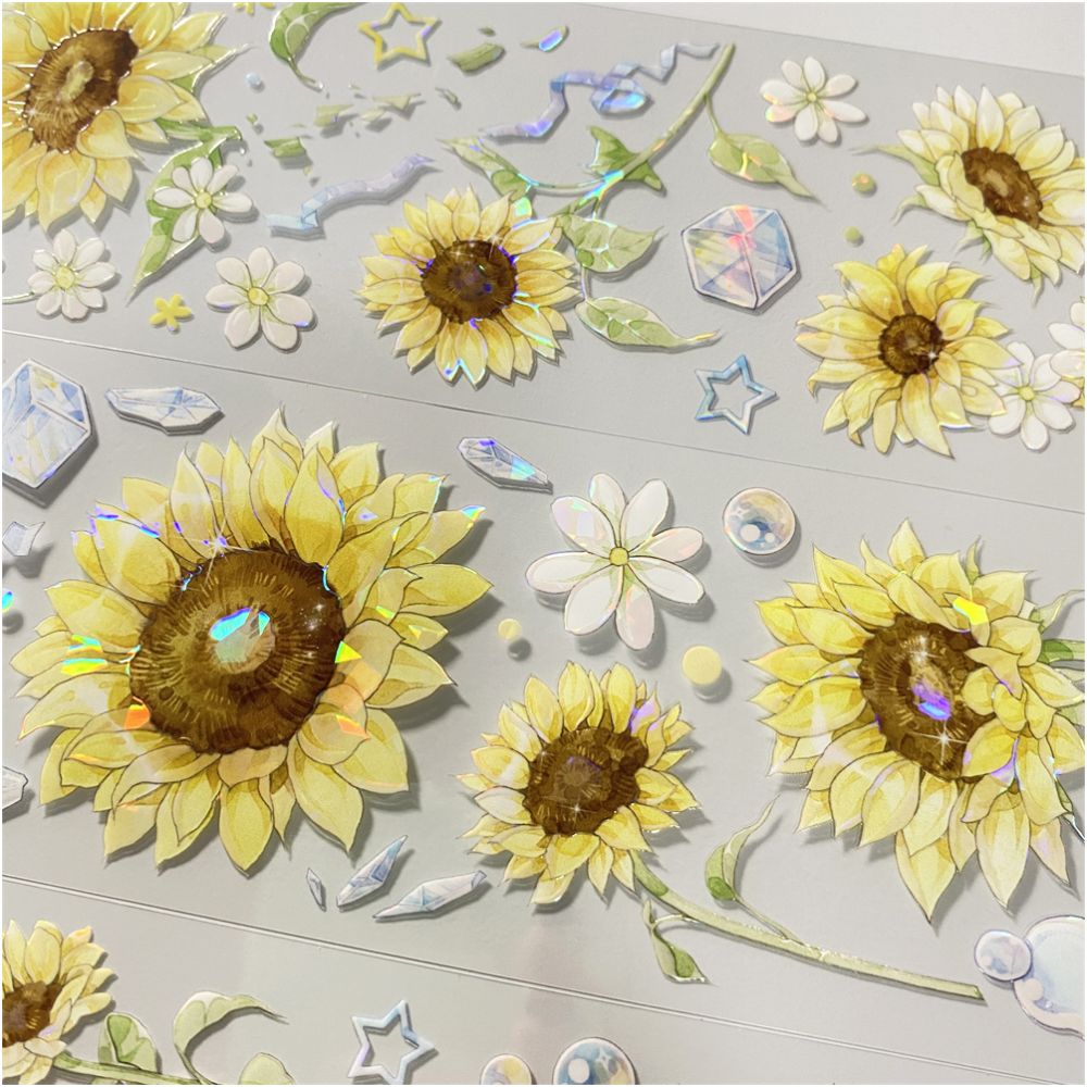 Morning Sun Sunflower Yellow PET Tape 6cm x 1m - ViktaShop