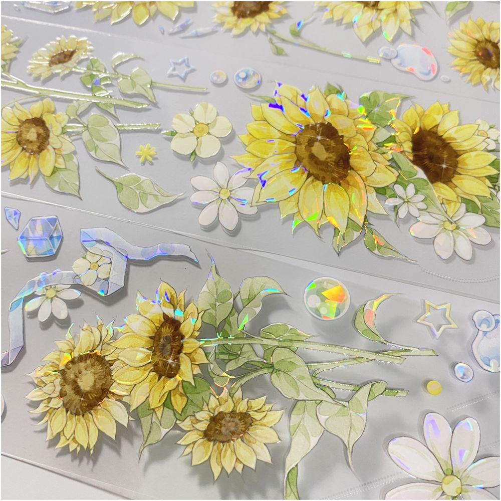 Morning Sun Sunflower Yellow PET Tape 6cm x 1m - ViktaShop