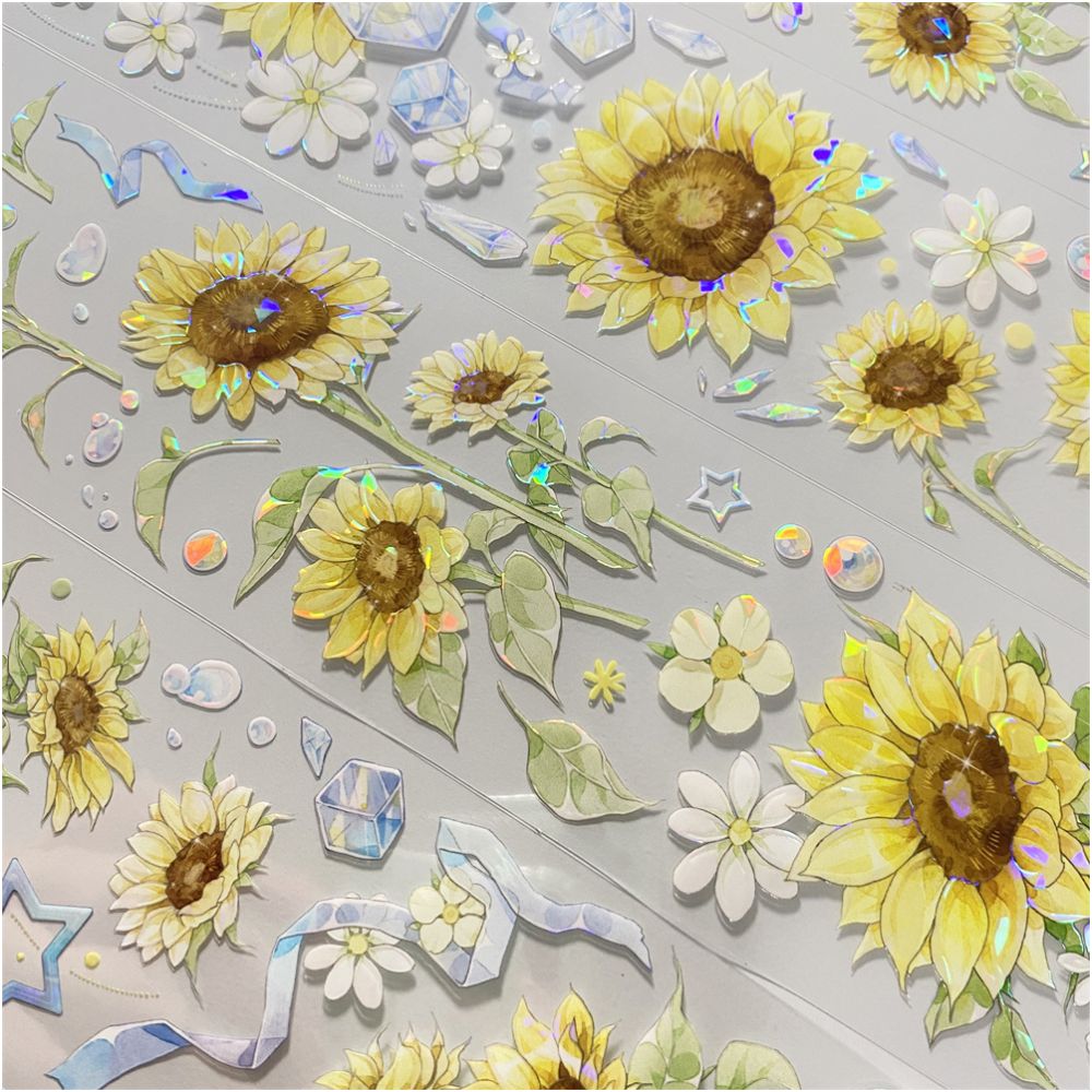 Morning Sun Sunflower Yellow PET Tape 6cm x 1m - ViktaShop