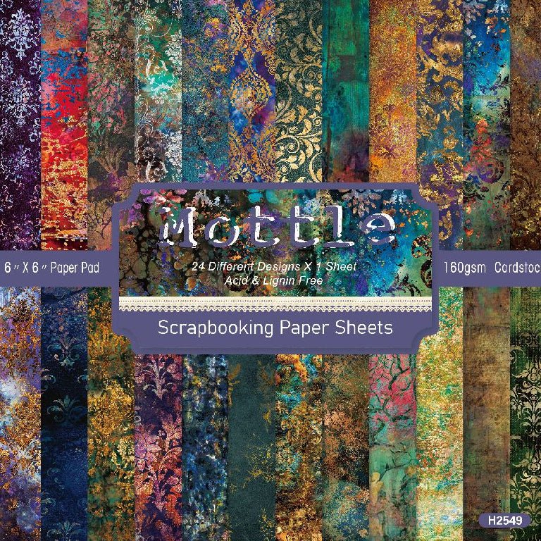 Mottle material paper 24 Sheets 15cm x 15cm - ViktaShop