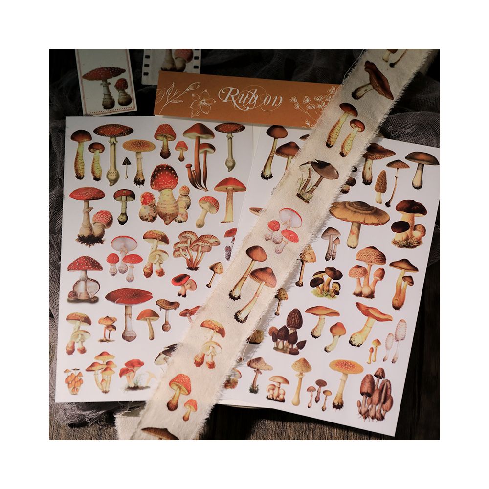 Mushrooms series Transfer Paper Stickers 2 Sheets - ViktaShop