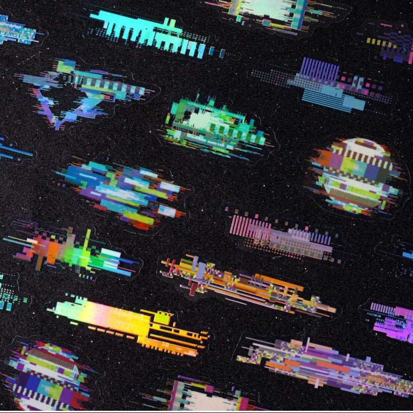 Noise Space Series Stickers 20 Sheets 6 Designs - ViktaShop