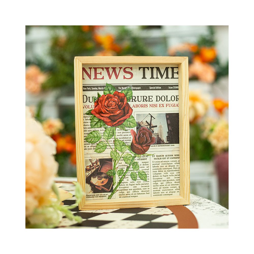 Pack Romantic Rose Series Large Size PET Stickers 6 Designs 10 Pcs - ViktaShop