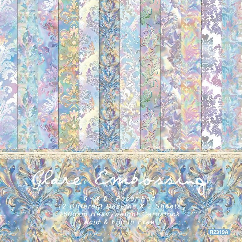 Pastel embosed background paper 24 Pcs - ViktaShop