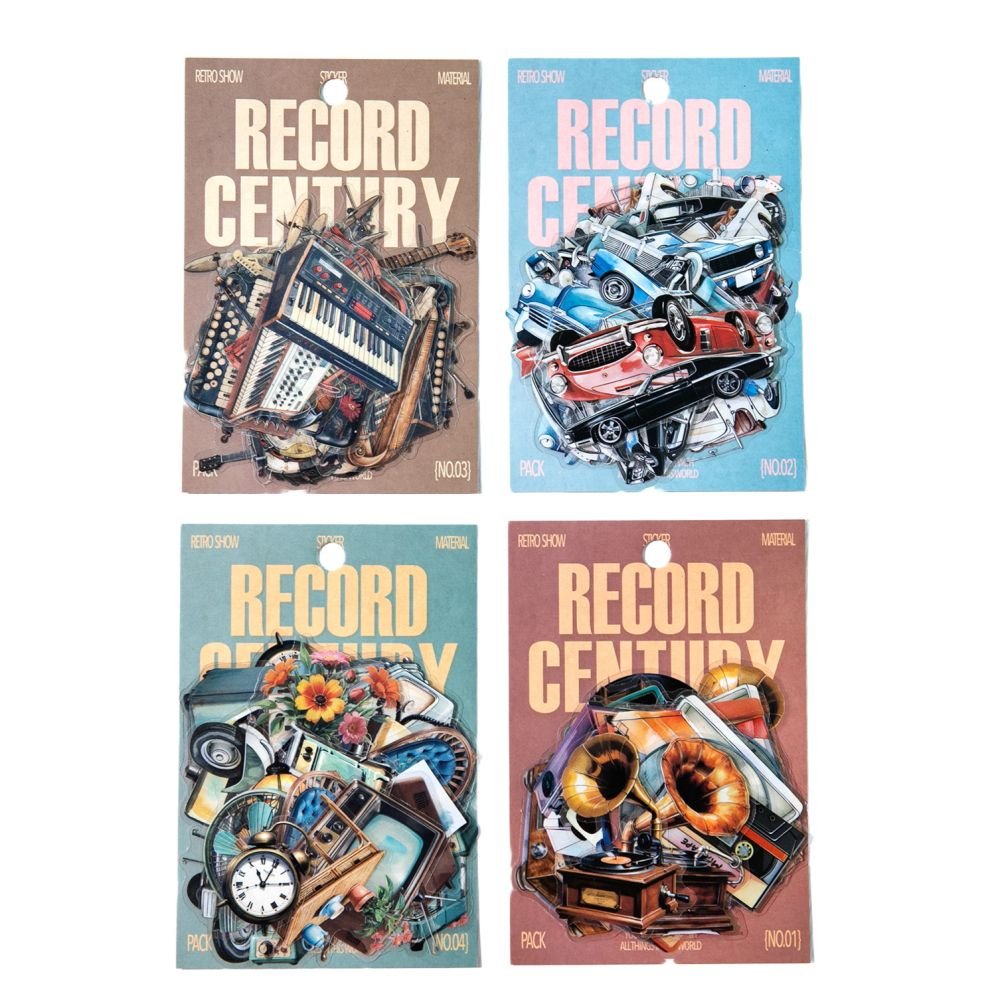 Phonograph Series Retro PET Stickers 30 sheets 4 Types - ViktaShop