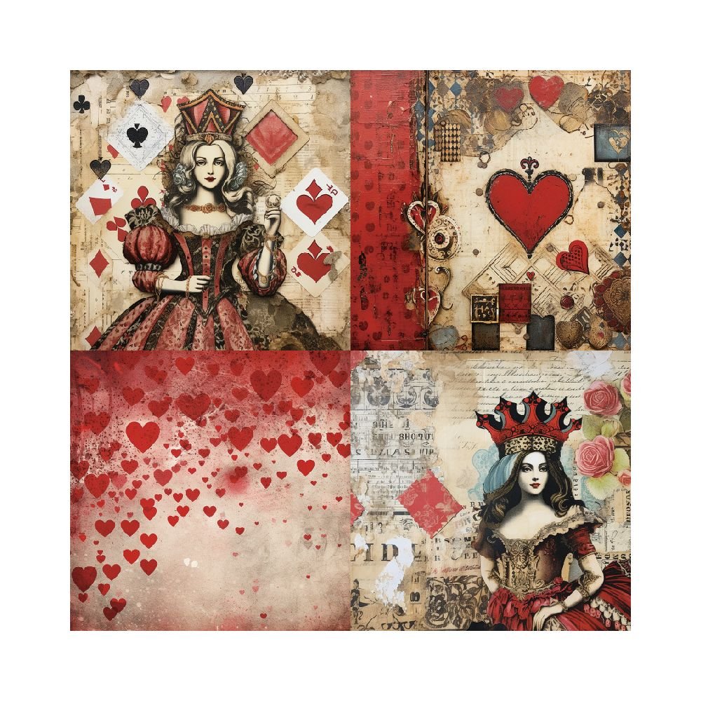 Queen series material paper 24 Pcs 15cm x 15cm - ViktaShop