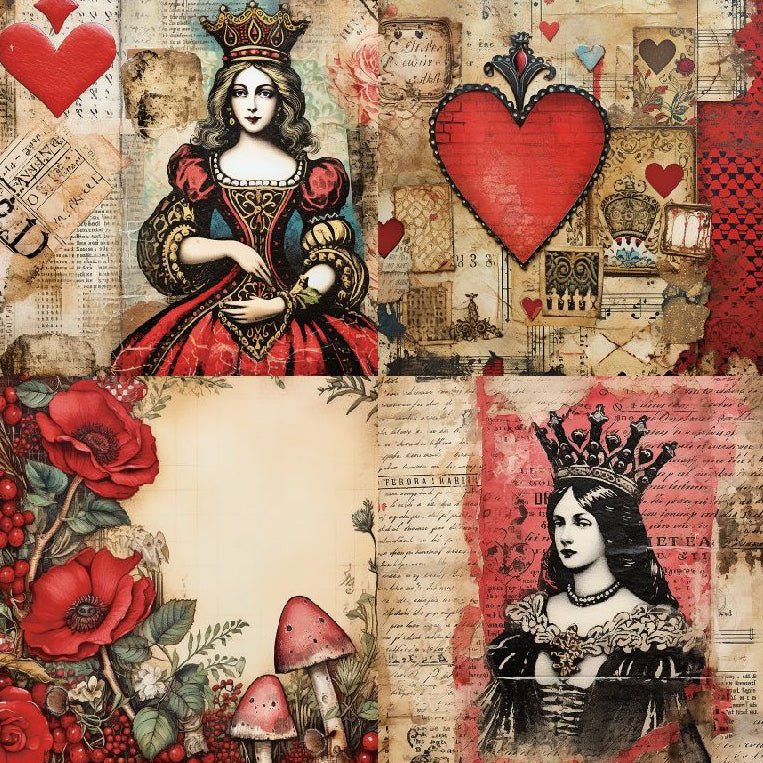 Queen series material paper 24 Pcs 15cm x 15cm - ViktaShop
