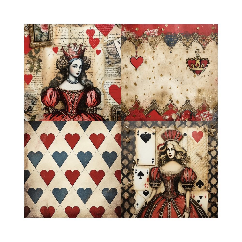 Queen series material paper 24 Pcs 15cm x 15cm - ViktaShop