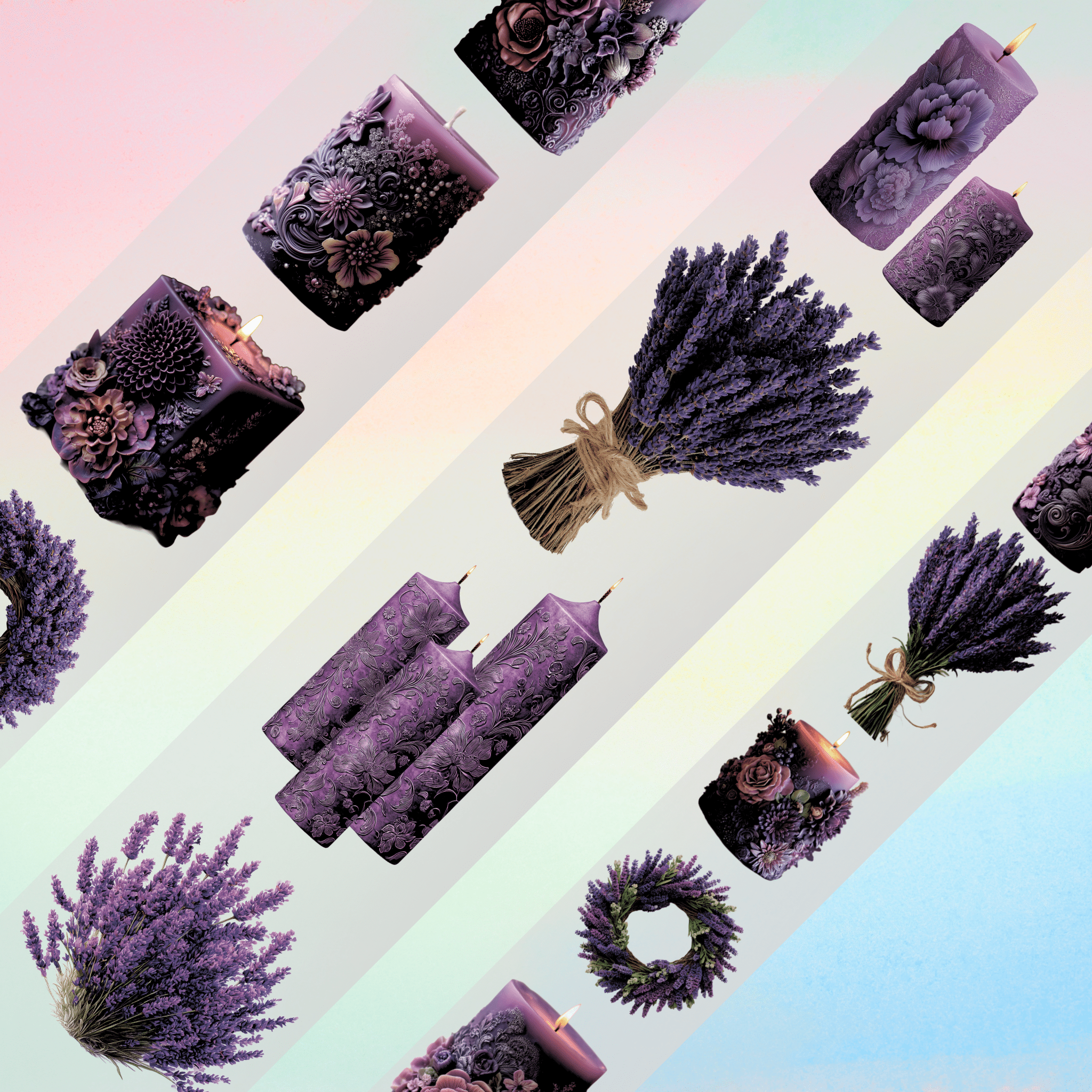 Queens Art Lavender Candle PET tape 8cm x 125cm - ViktaShop