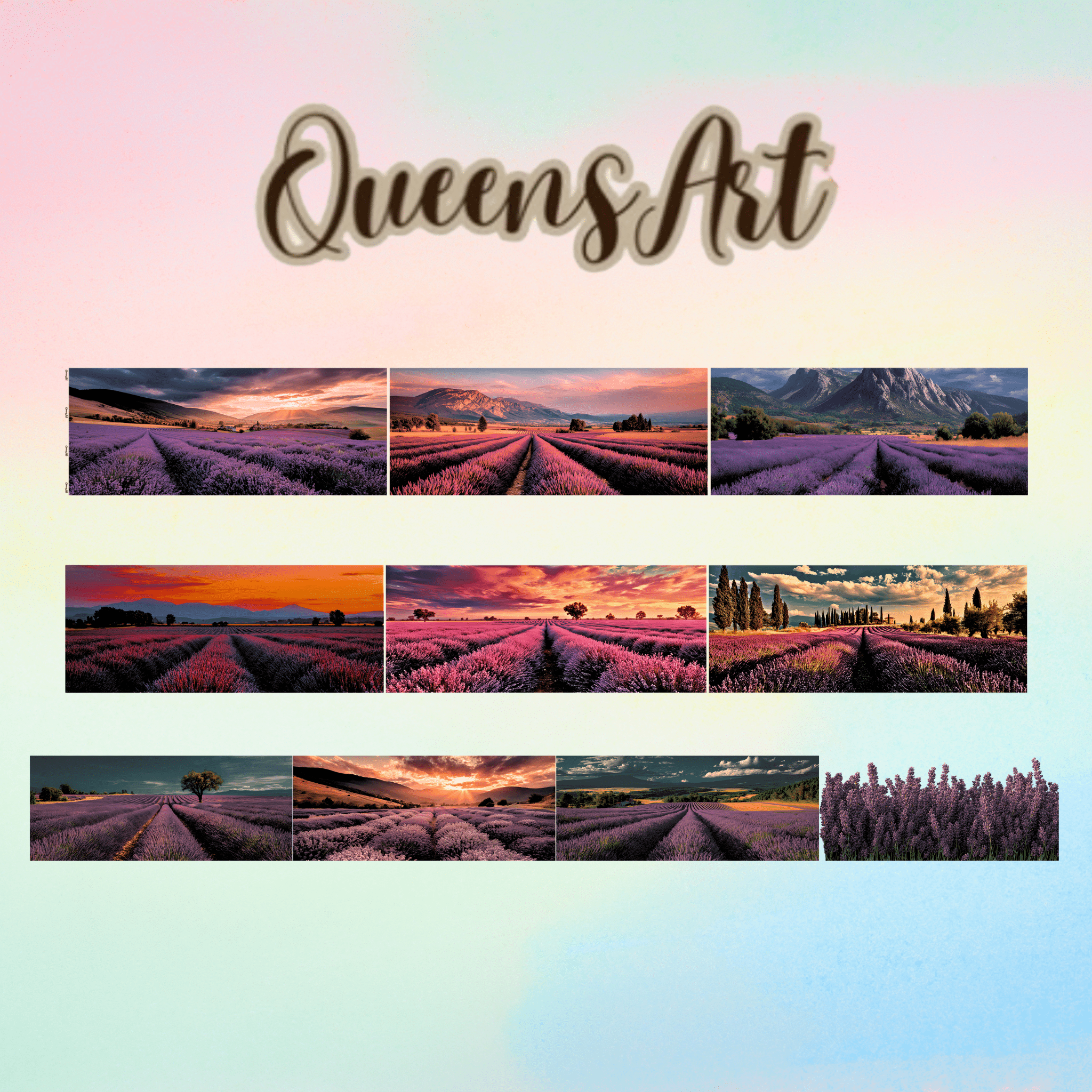 Queens Art Lavender fields PET Tape 10cm x 2.5m - ViktaShop