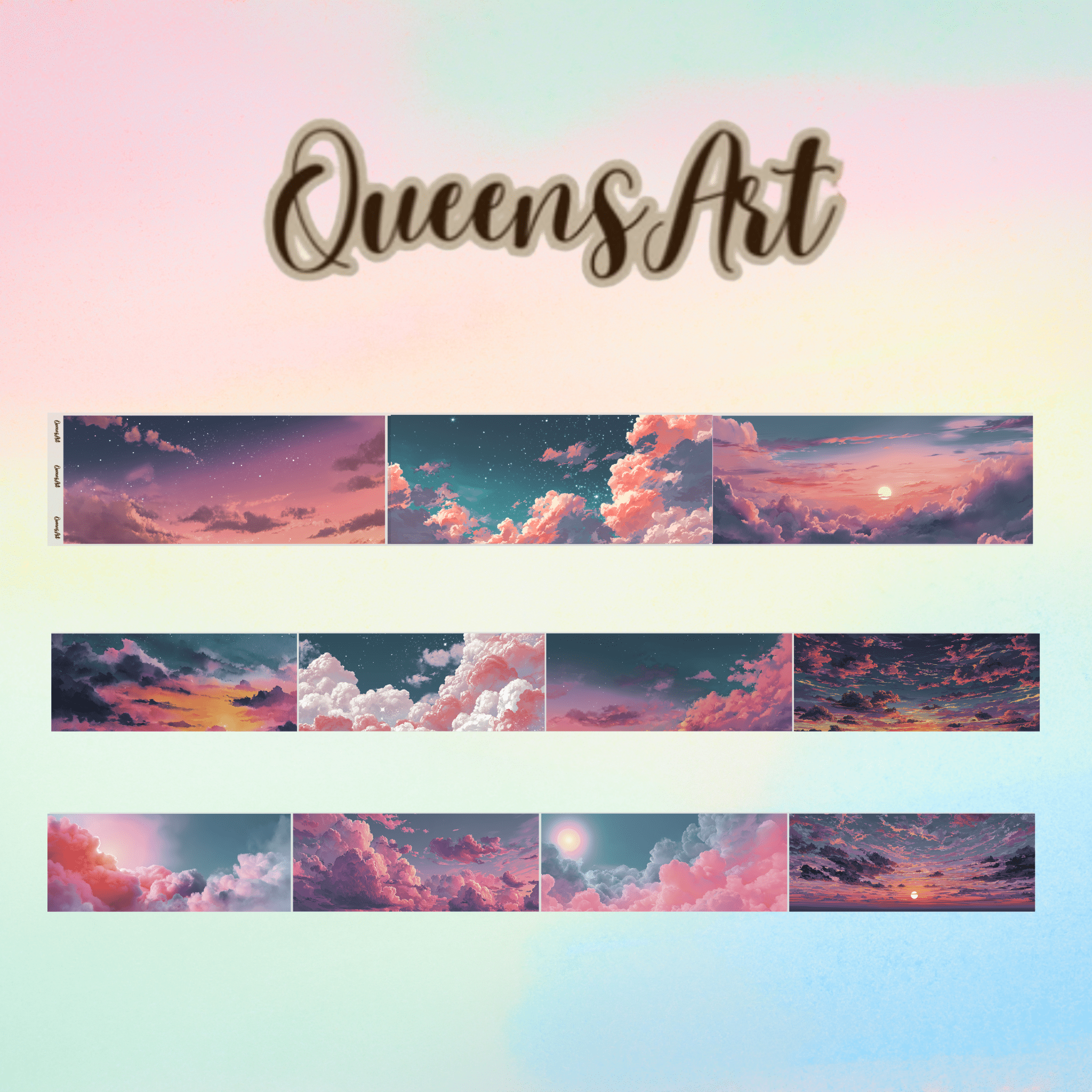 Queens Art Magic Sky PET tape 9cm x 2.5m - ViktaShop