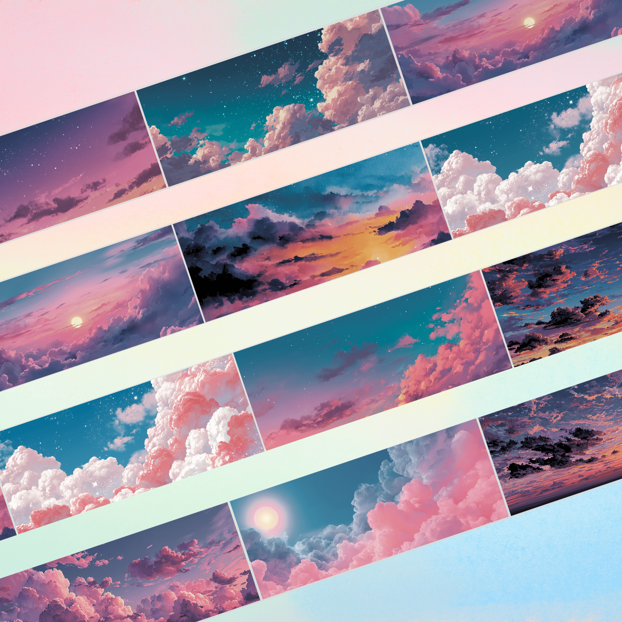 Queens Art Magic Sky PET tape 9cm x 2.5m - ViktaShop