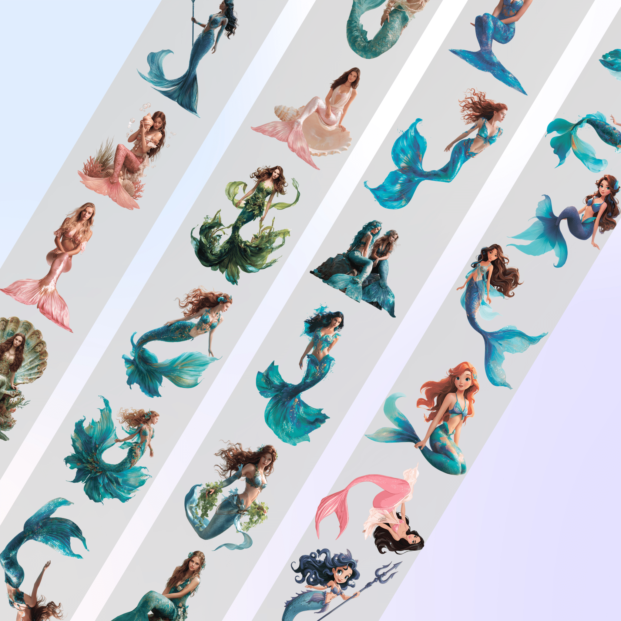 Queens Art Mermaid PET tape 8cm x 2,5m - ViktaShop