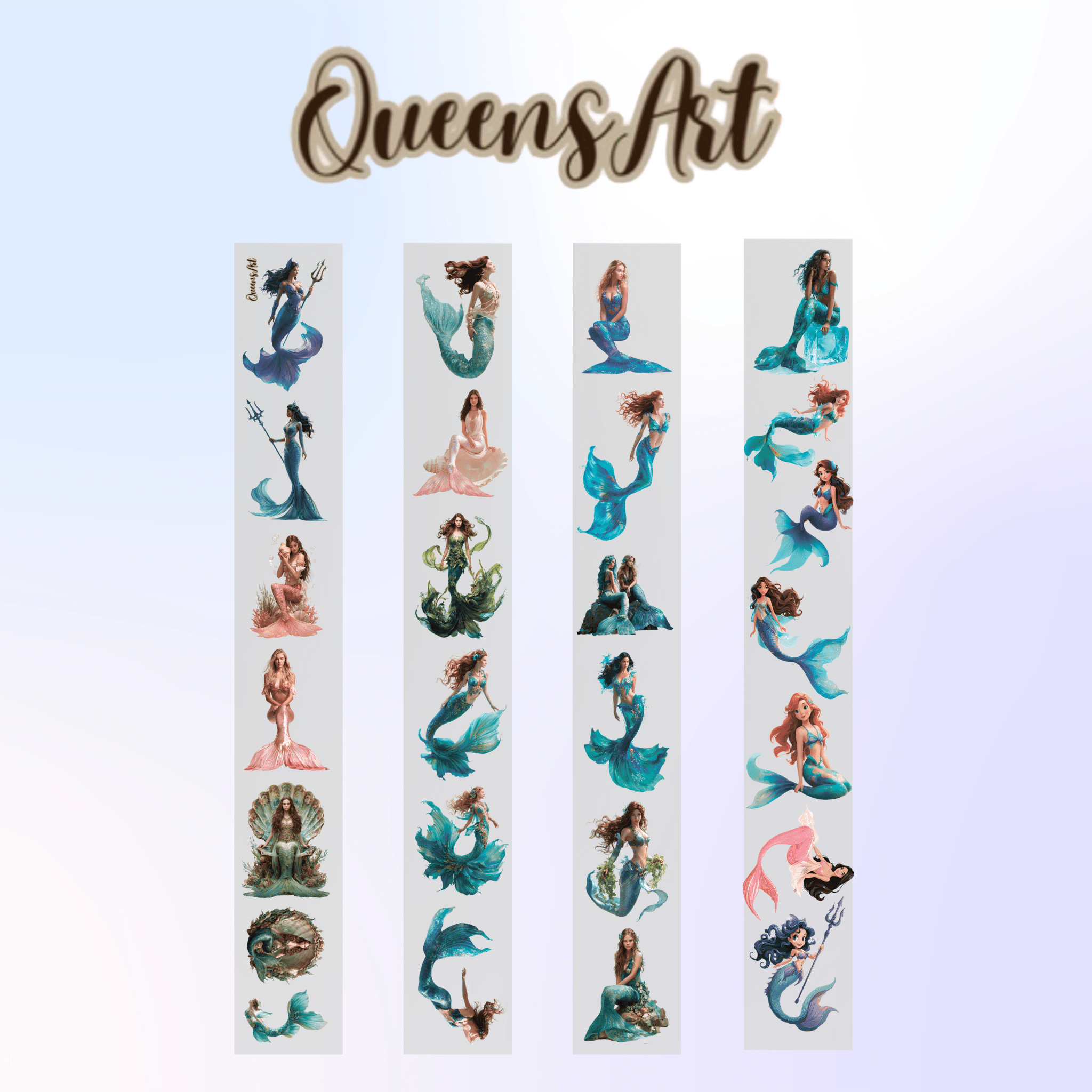 Queens Art Mermaid PET tape 8cm x 2,5m - ViktaShop