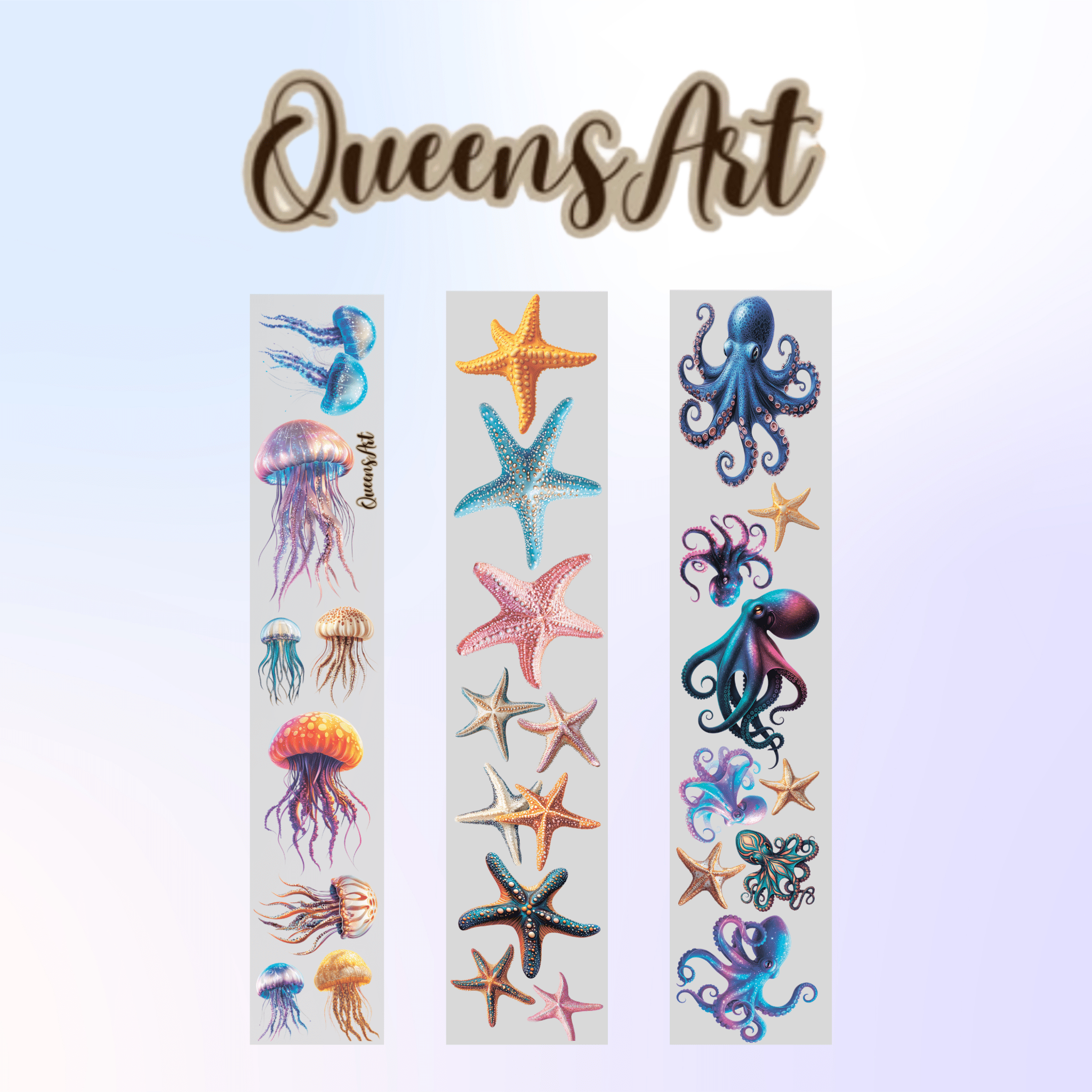 Queens Art Octopuses PET tape 8cm x 1.25m - ViktaShop