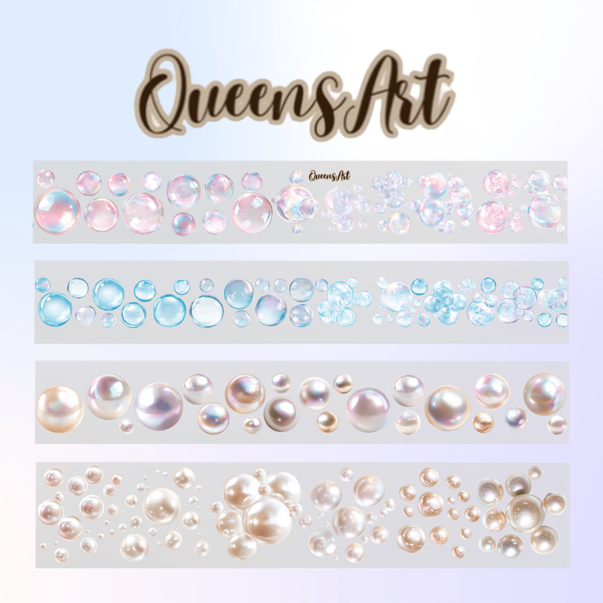 Queens Art Pearls and Bubbles PET tape 8cm x 2,5m - ViktaShop