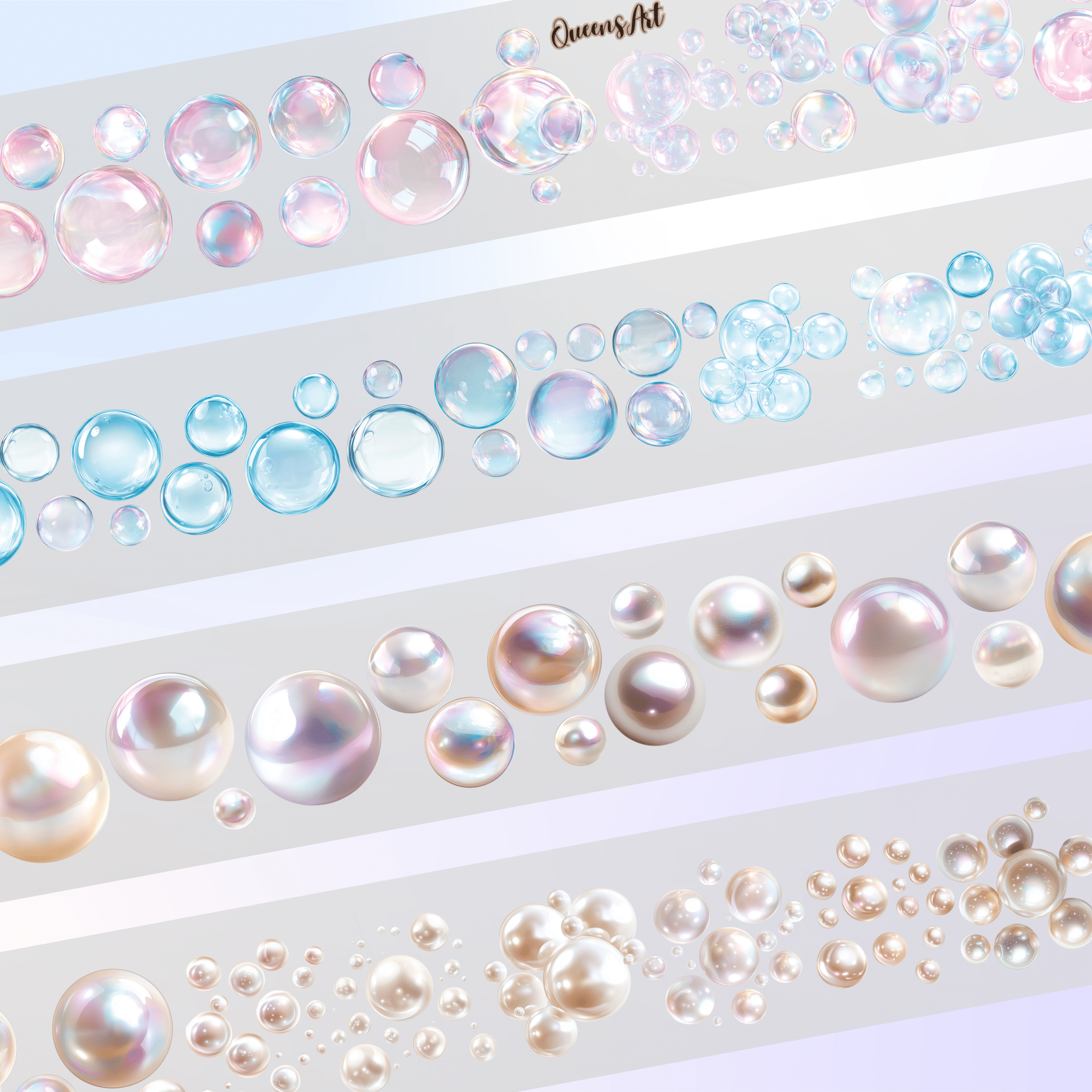 Queens Art Pearls and Bubbles PET tape 8cm x 2,5m - ViktaShop