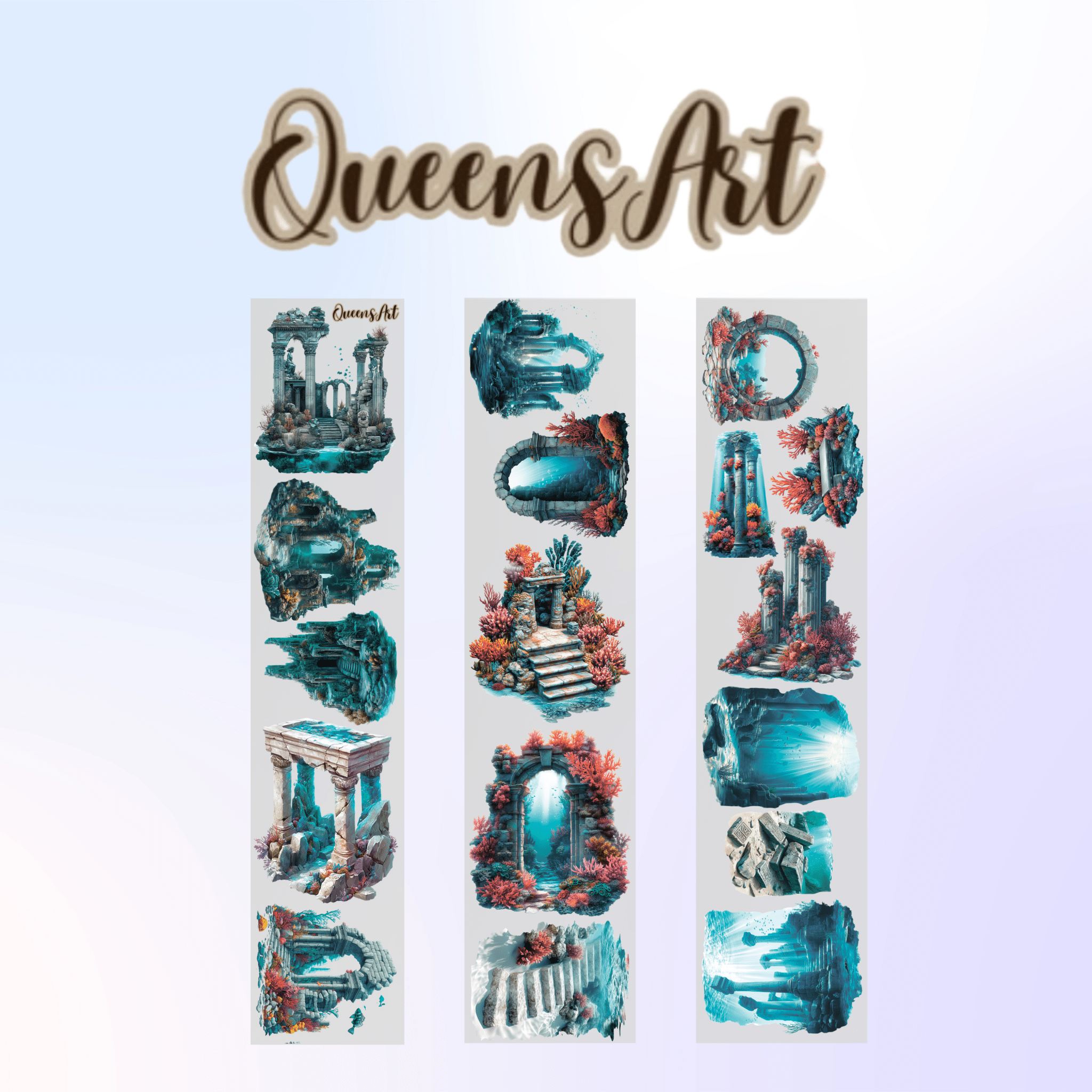 Queens Art Ruins PET tape 9cm x 1,25m - ViktaShop