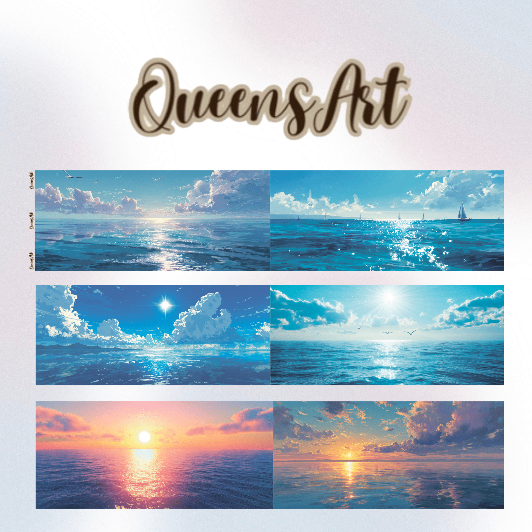 Queens Art Water Landscape PET tape 9cm x 1.25m - ViktaShop