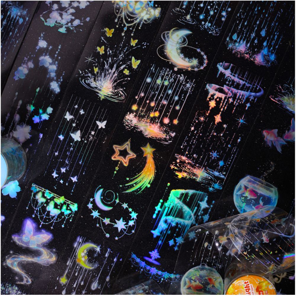 Rain night series PET Tape 6 designs 5cm x 2m - ViktaShop
