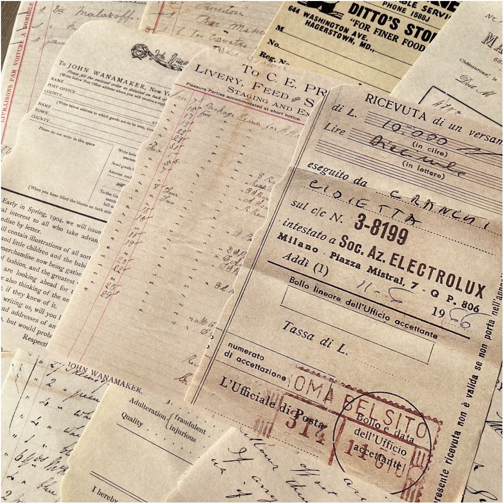 Retro European style newspaper English letter material paper 12 cm x 17cm 20 Sheets - ViktaShop