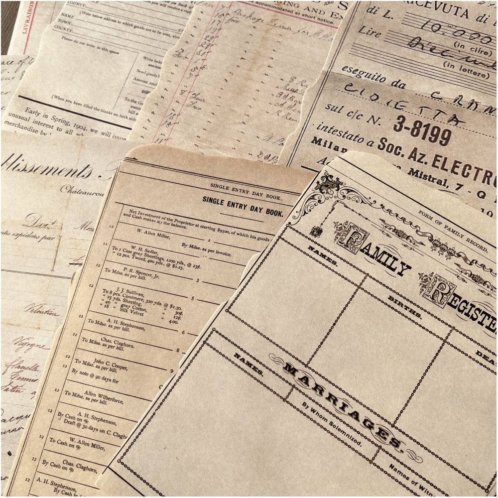 Retro European style newspaper English letter material paper 12 cm x 17cm 20 Sheets - ViktaShop