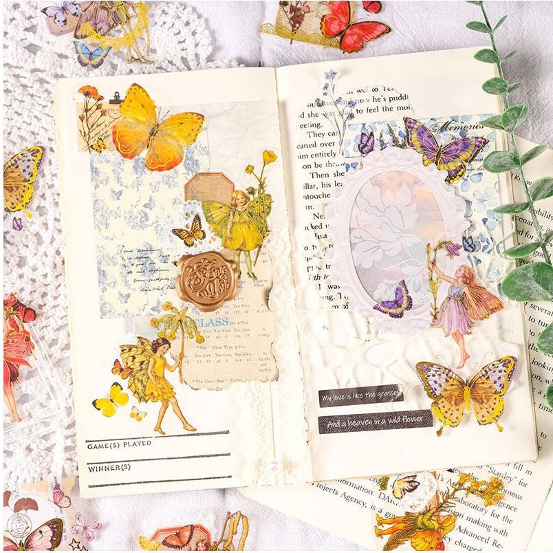 Retro Material Decorative Collage Stickers 6 Designs 30Pcs - ViktaShop