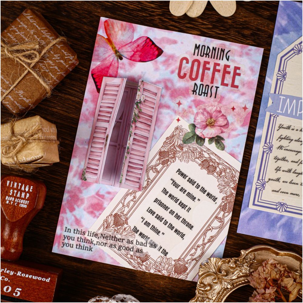 Retro Series Journaling Material Paper 32 sheets 6 designs - ViktaShop