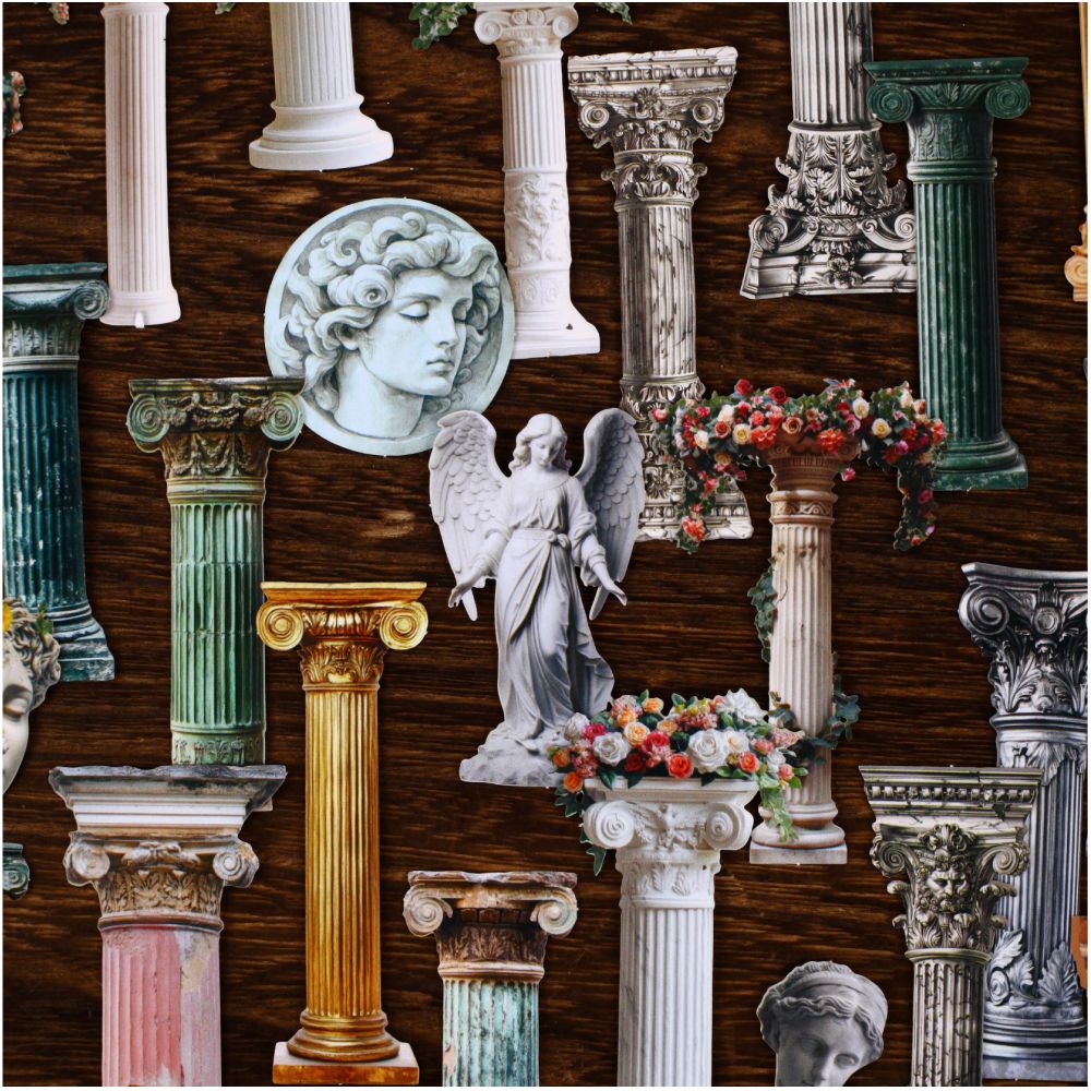 Roman Column Series Vintage Paper Stickers 10 Sheets 6 Designs - ViktaShop