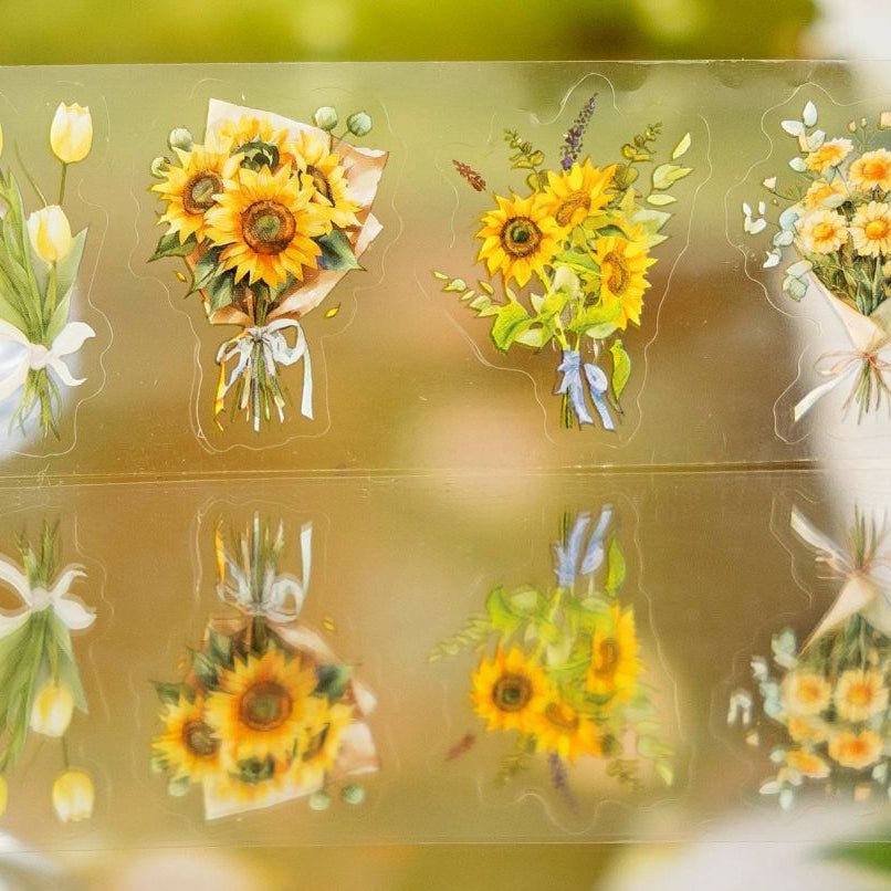 Romantic Bouquet Series PET Tape 6 Designs 4cm x 2m - ViktaShop