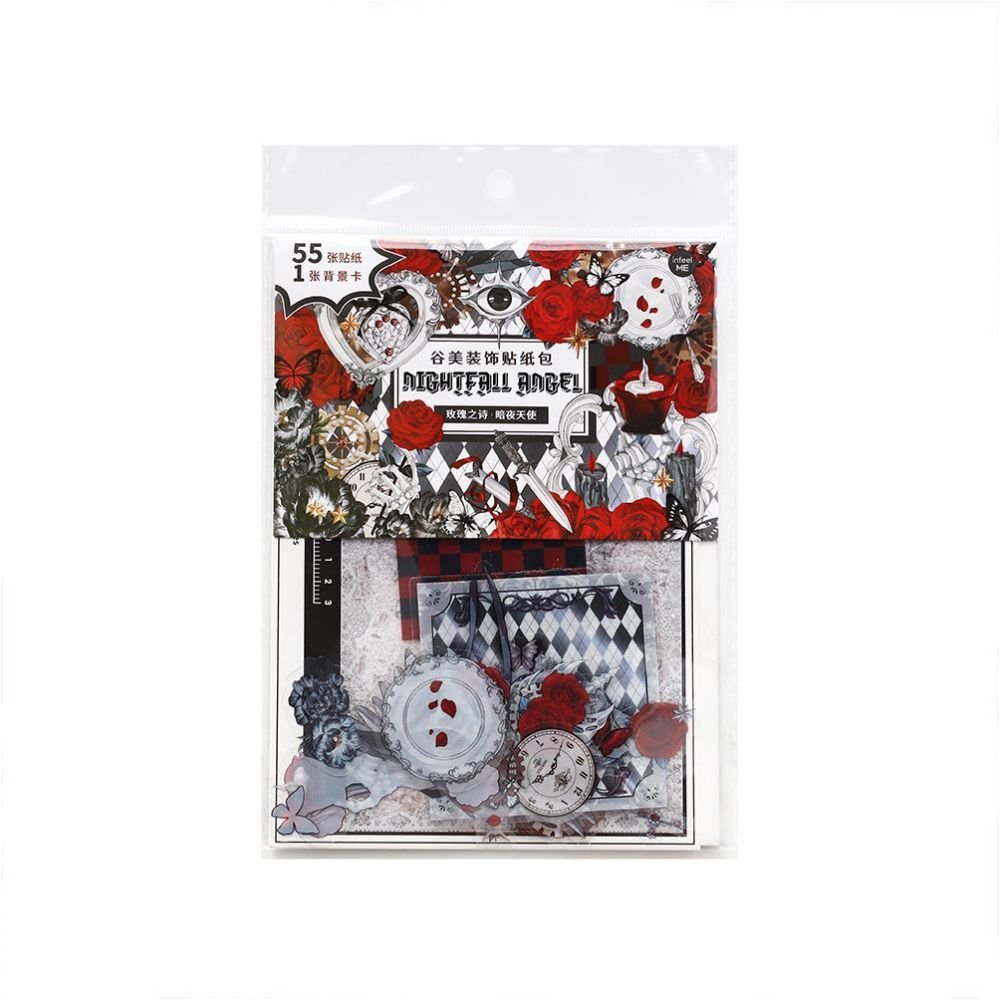 Rose Poem series 56 PET stickers 4 designs - ViktaShop