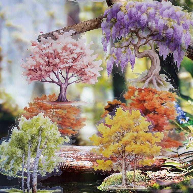 Seasonal Landscapes Series Forest Trees PET Stickers 20 sheets 6 Styles - ViktaShop