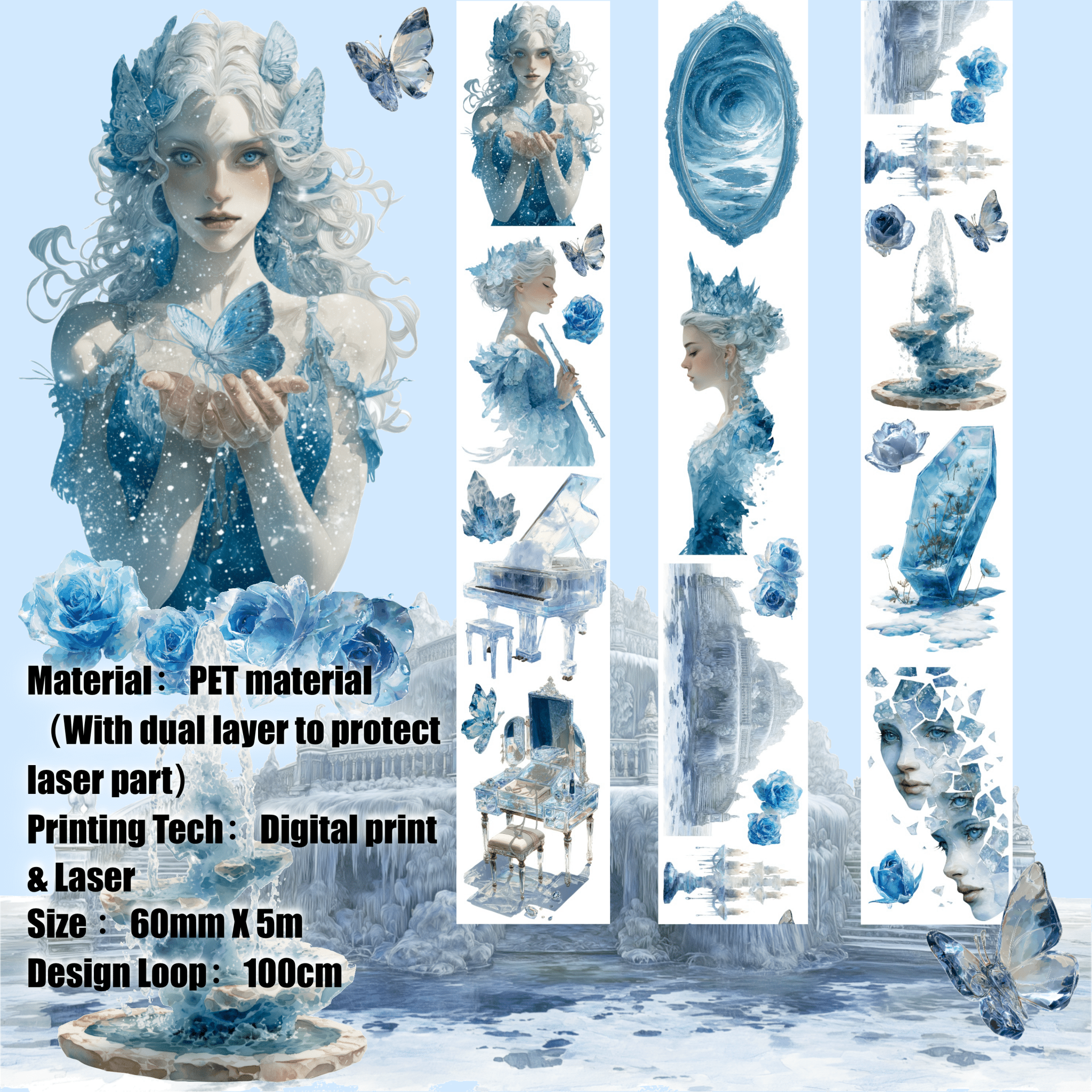 Shiimmer Frozen Souls PET Tape 6cm x 1m - ViktaShop