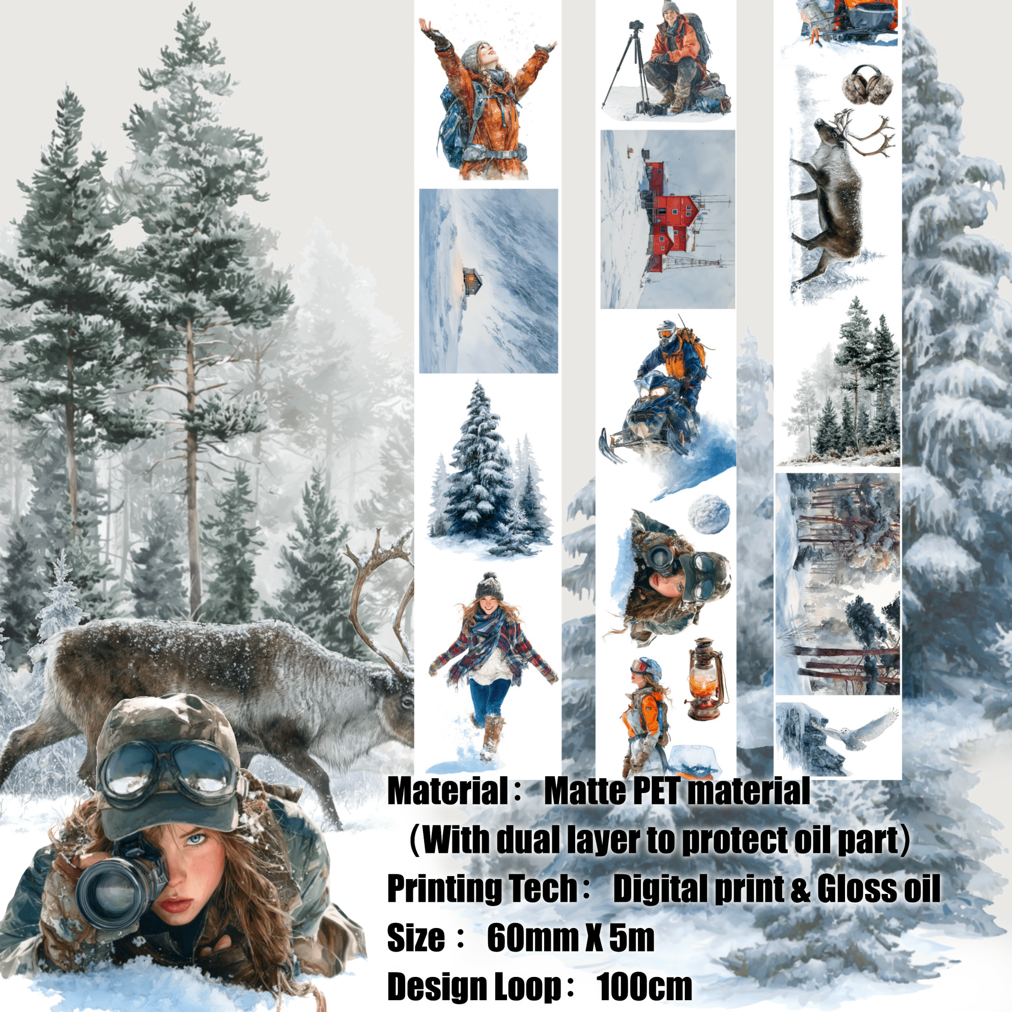 Shiimmer Snowfield PET Tape 6cm x 1m - ViktaShop