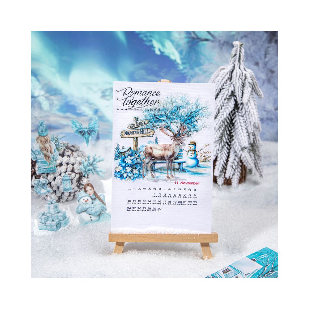 Snow Country Fantasy Series Winter Sticker Book 4 Styles 20 Sheets - ViktaShop