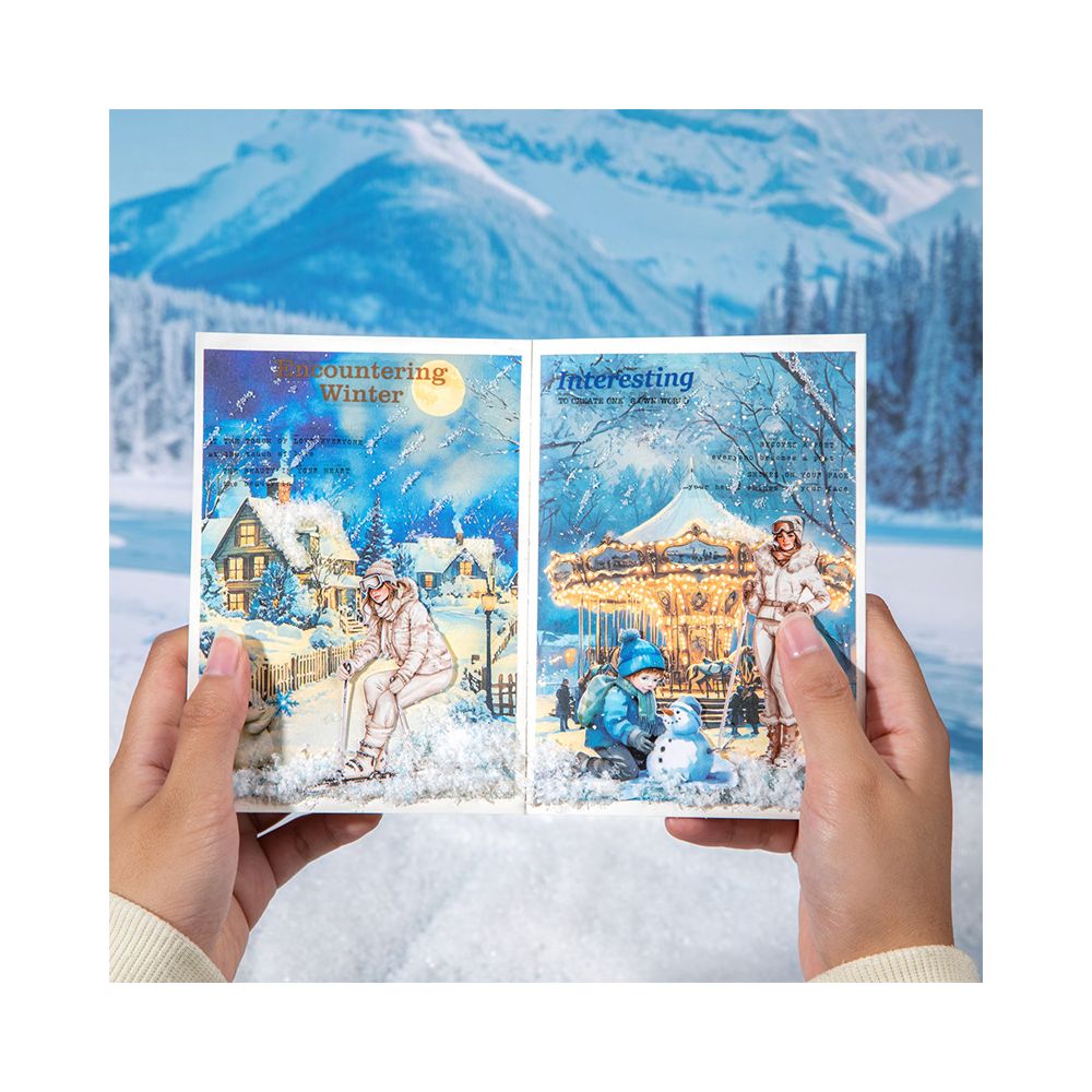 Snow Country Fantasy Series Winter Sticker Book 4 Styles 20 Sheets - ViktaShop