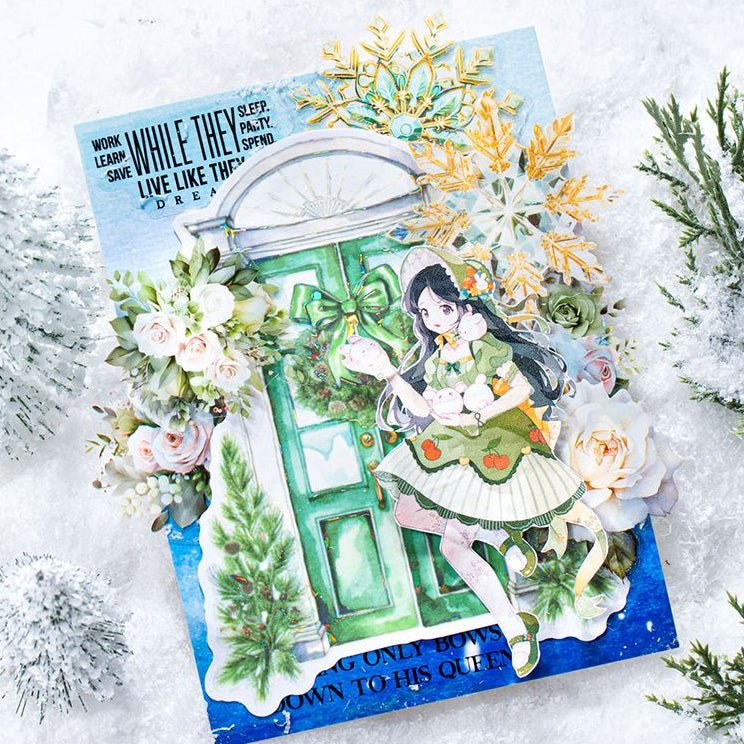 Snowfall Outside the Door Series Washi Stickers 5 Pcs 6 Styles - ViktaShop