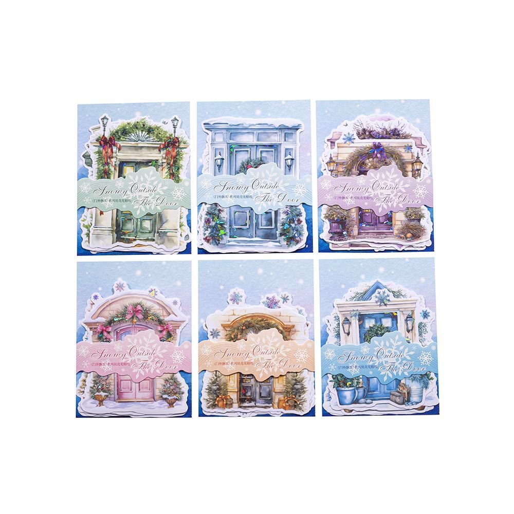 Snowfall Outside the Door Series Washi Stickers 5 Pcs 6 Styles - ViktaShop