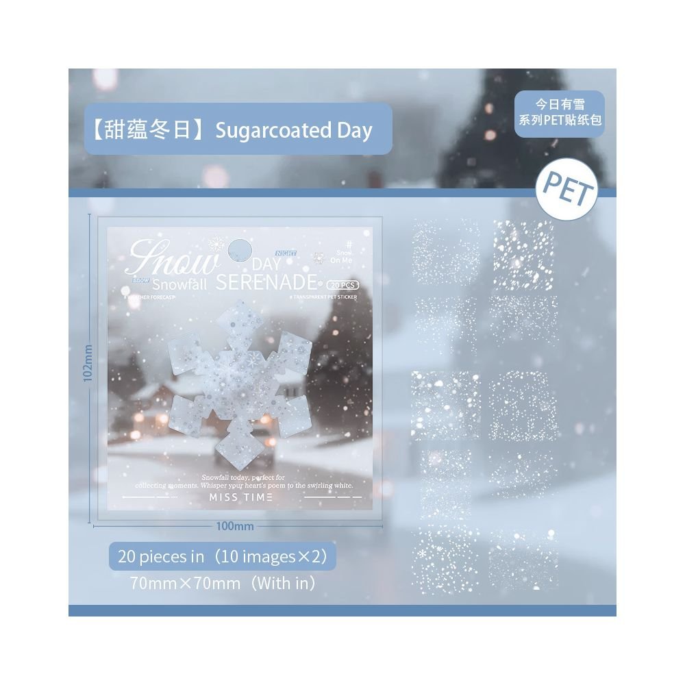 Snowing series PET sticker pack 6 designs 20 Pcs - ViktaShop