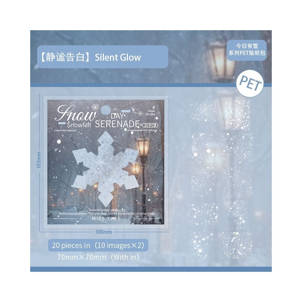 Snowing series PET sticker pack 6 designs 20 Pcs - ViktaShop
