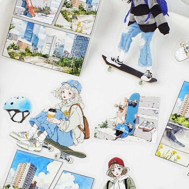 Sports Girl Series PET Sticker Pack 6 Designs - ViktaShop