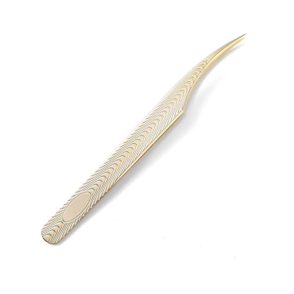 Stainless steel gold feather tweezers - ViktaShop